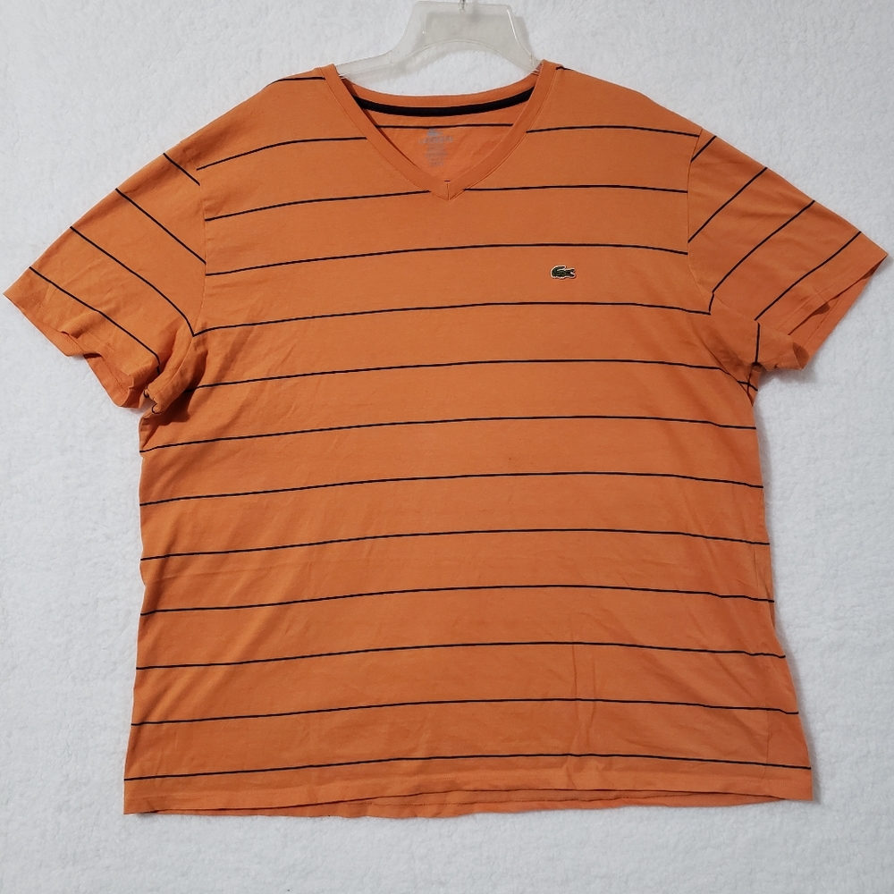 🚫SOLD🚫Lacoste v neck striped t shirt mens size 8 XL